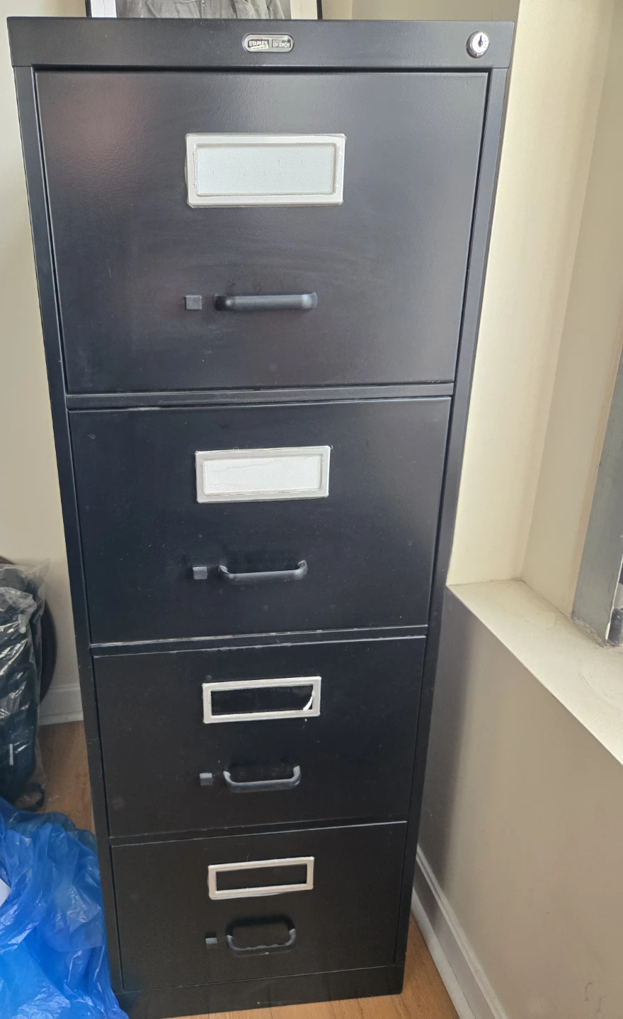 Tall Filing Cabinet - Black