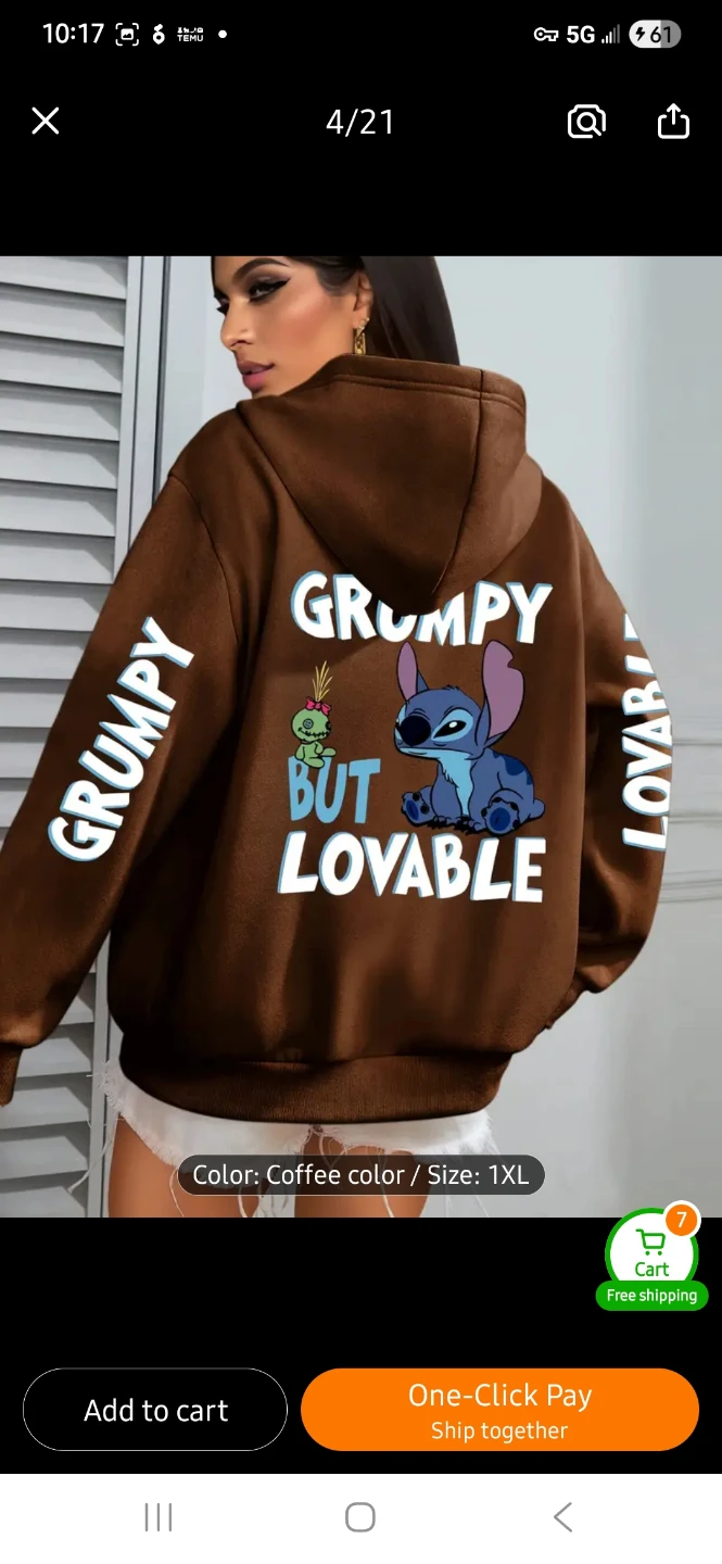 NEW Stitch Grumpy But Lovable Hoodie (XL Sizes Only) 💙 - photo 5