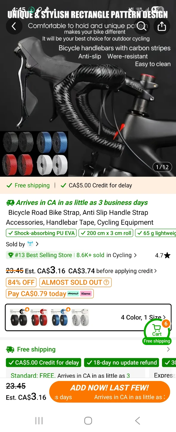 New Bicycle Handlebar Tape - Anti-Slip, Black