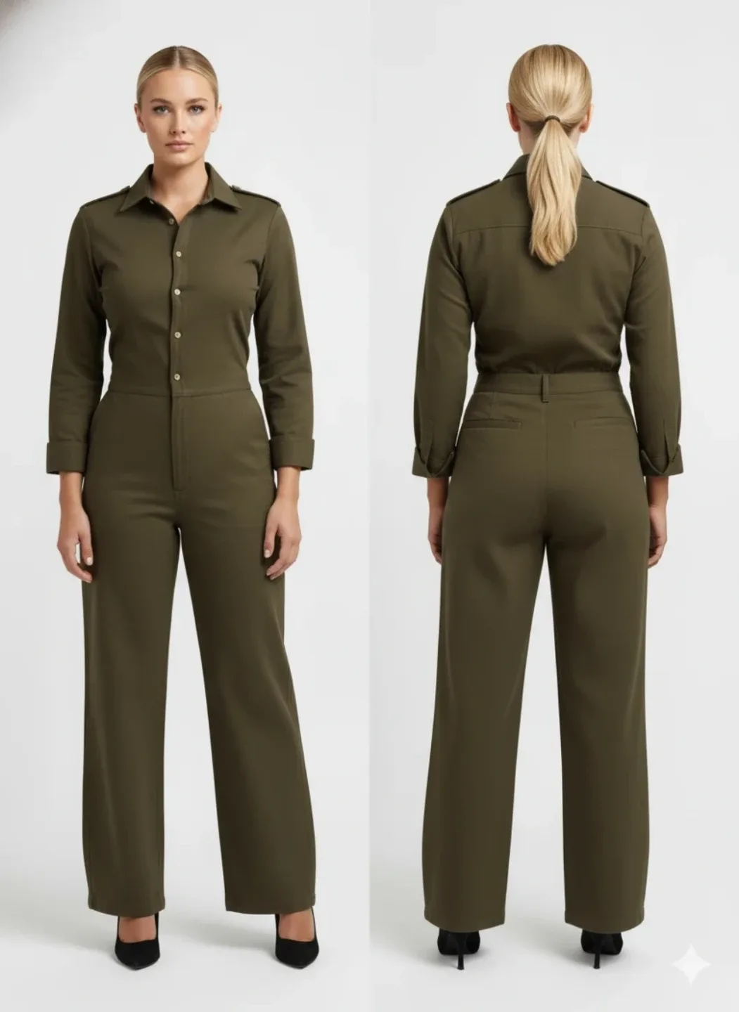 Zara Olive Green Jumpsuit- Medium