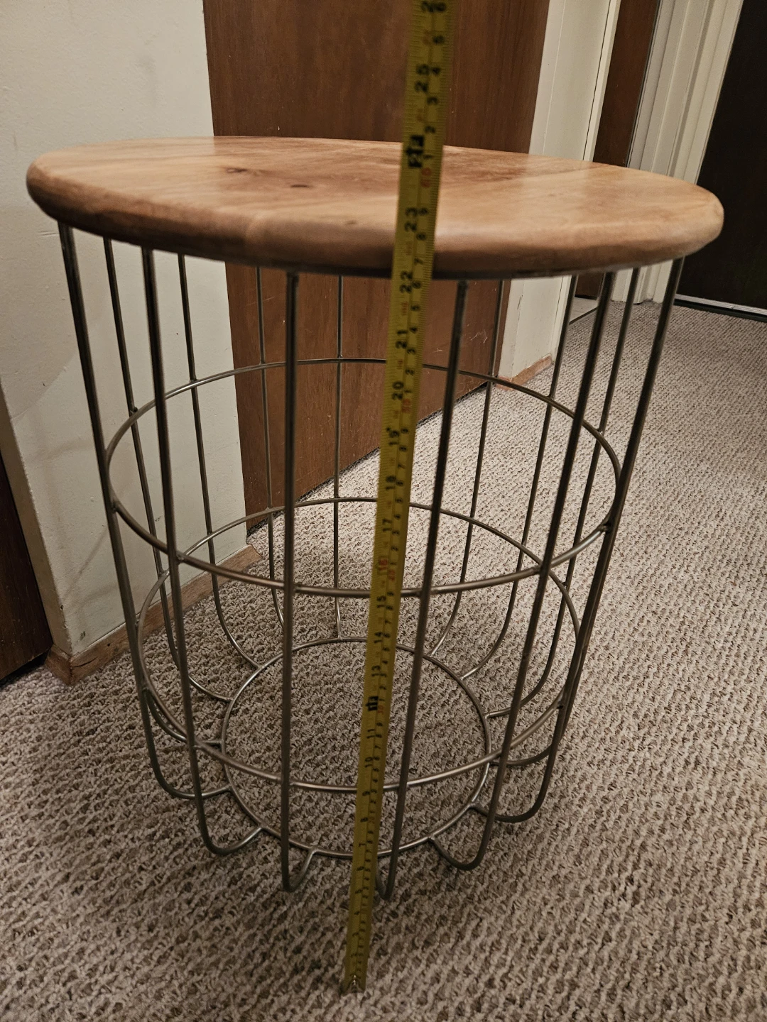 Round Wood & Metal Accent Table - photo 4