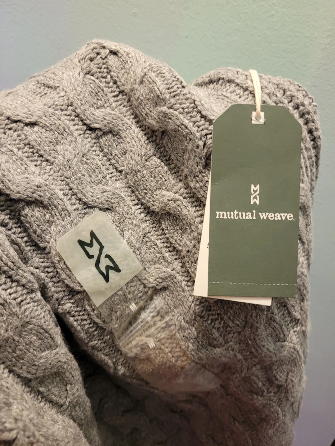 Mutual Weave Gray Cable Knit Turtleneck - Size M - photo 5