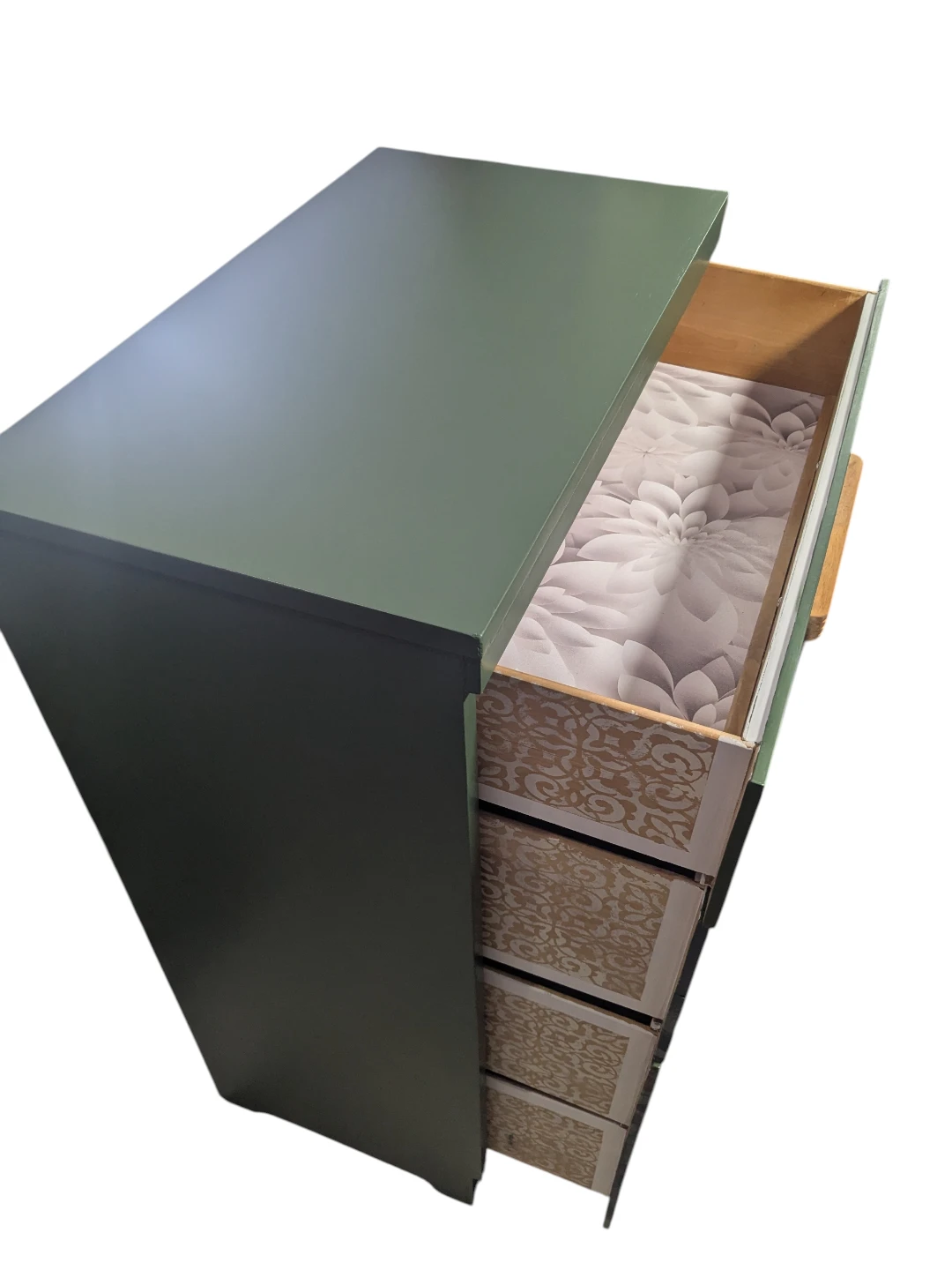 One-of-a-Kind Green Dresser w/ Floral Detail - photo 4