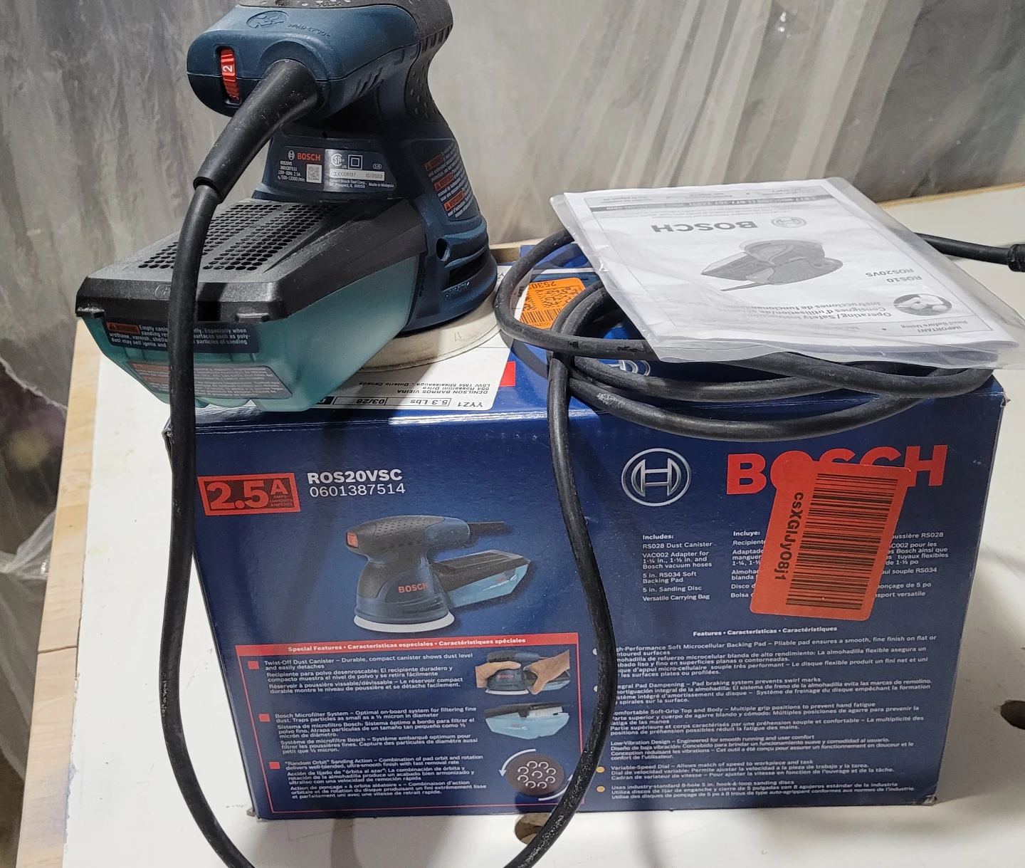 Bosch ROS20VSC 5-in. Random Orbit Sander Kit - photo 4