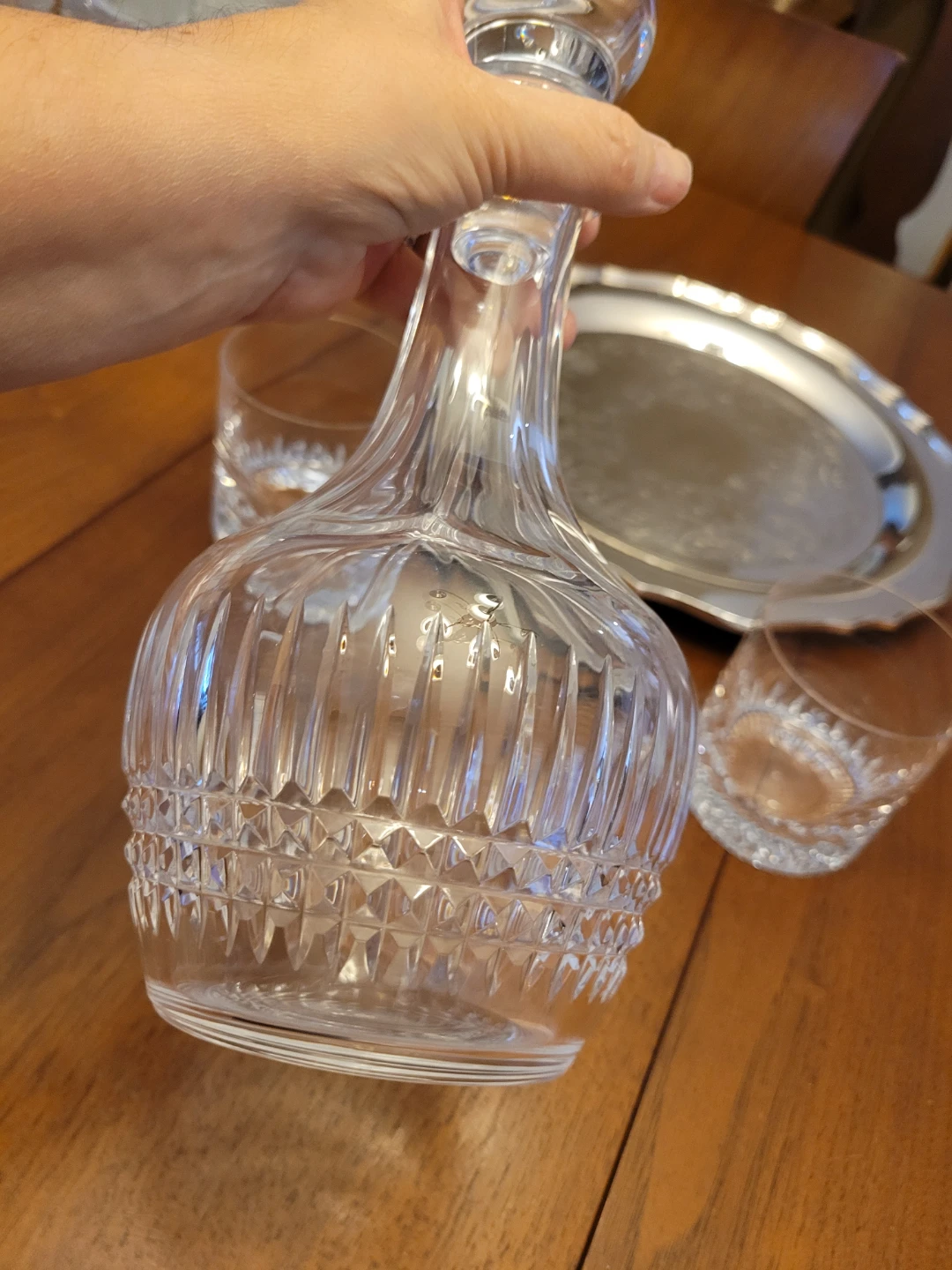 1/2 Off Crystal Decanter Set with Tray and 2 Glasses - photo 3