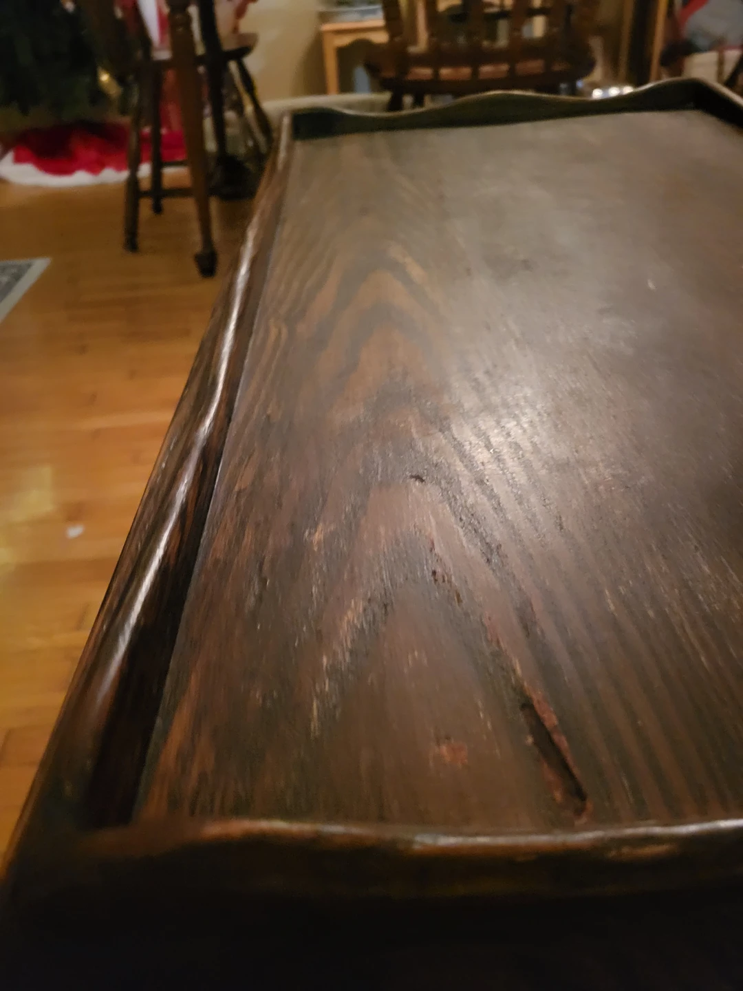 Vintage Dark Wood Coffee Table - photo 5