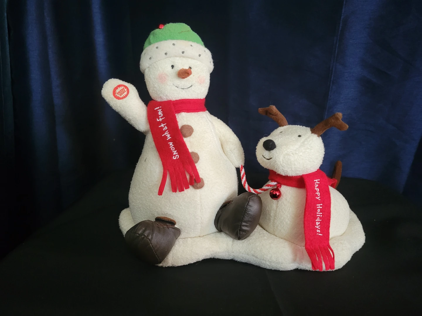 Hallmark Animated Snowman & Reindeer Holiday Plush Set