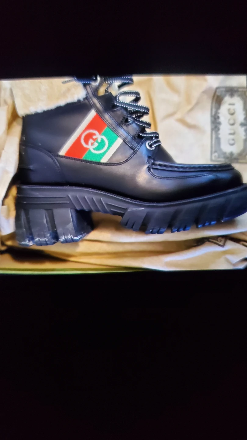 Gucci Black Leather Ankle Boots