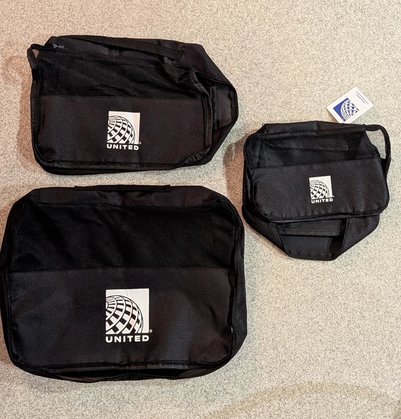 United Airlines Black Travel Bags (Set of 3)