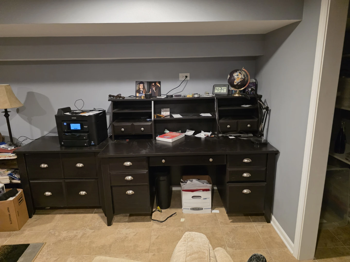 Dark Brown Bookshelf & Desk Set - photo 3