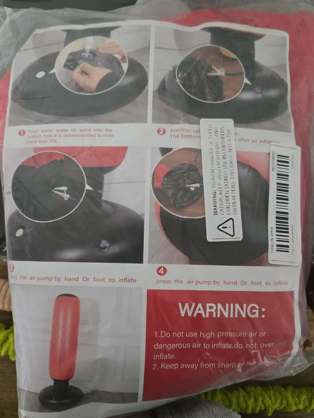 Inflatable Punching Bag - Human Pattern Red