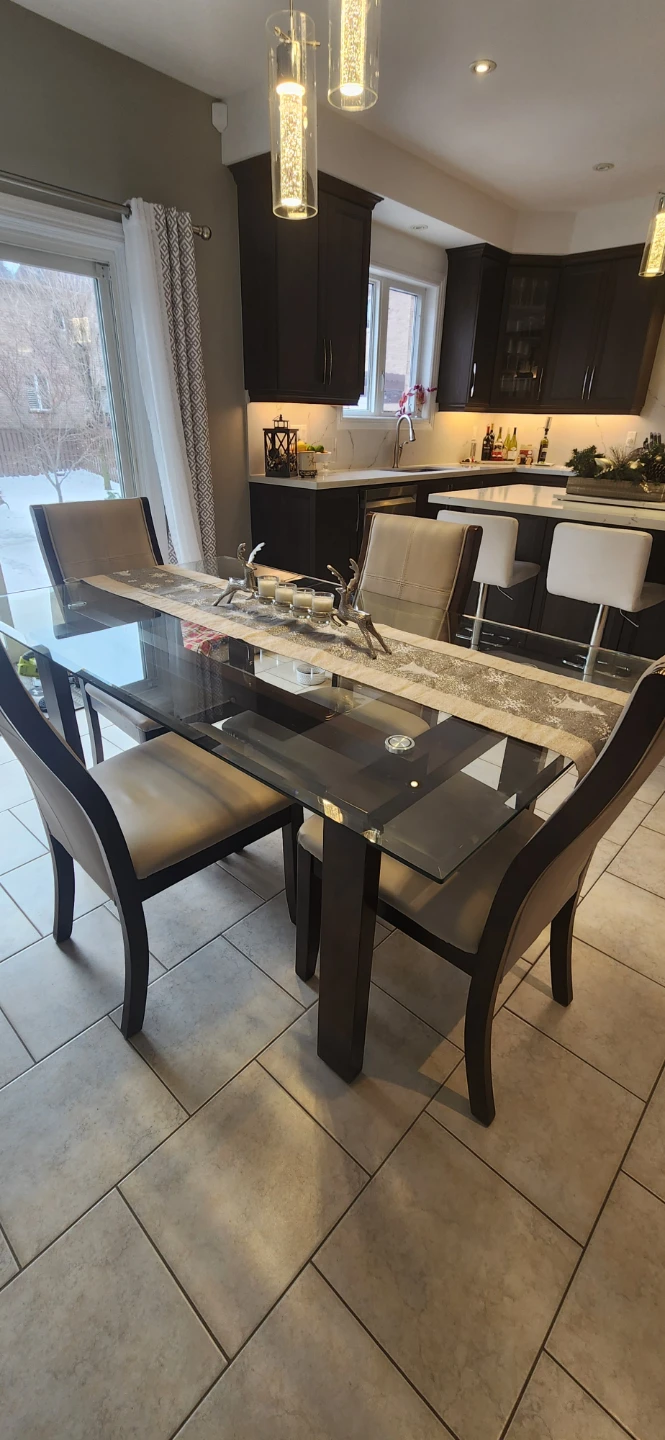 Glass Top Dining Table with 4 Chairs - photo 2