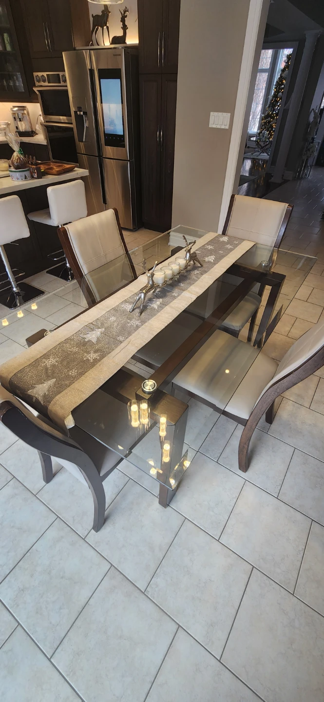 Glass Top Dining Table with 4 Chairs - photo 3