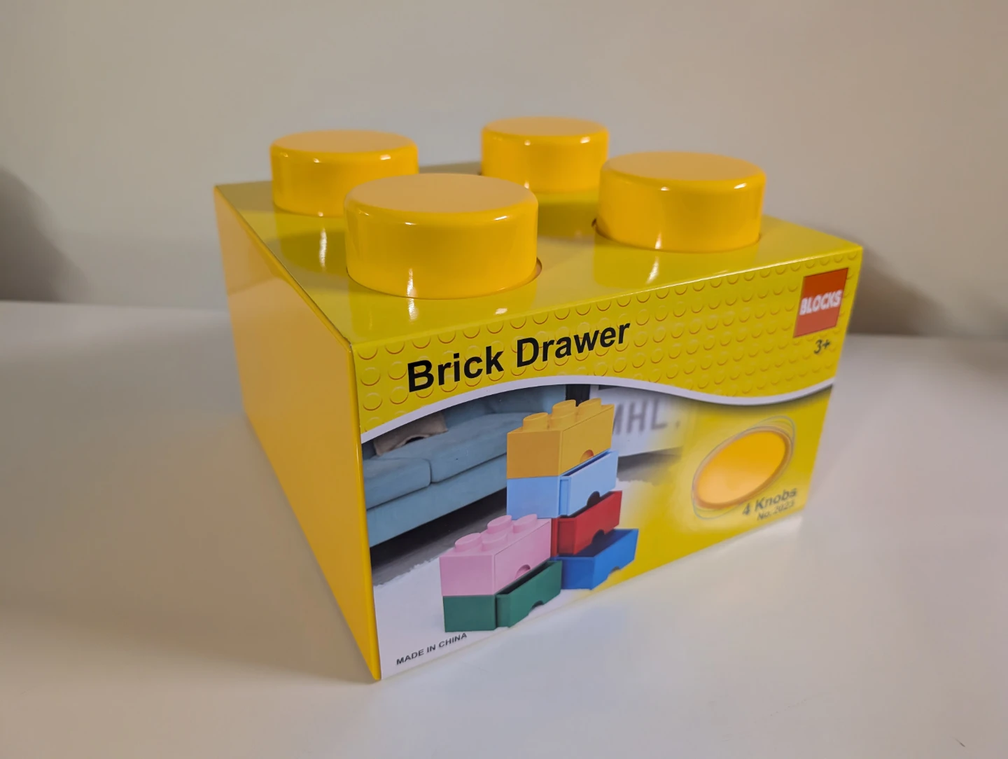 LEGO Brick Drawer with 4 Knobs