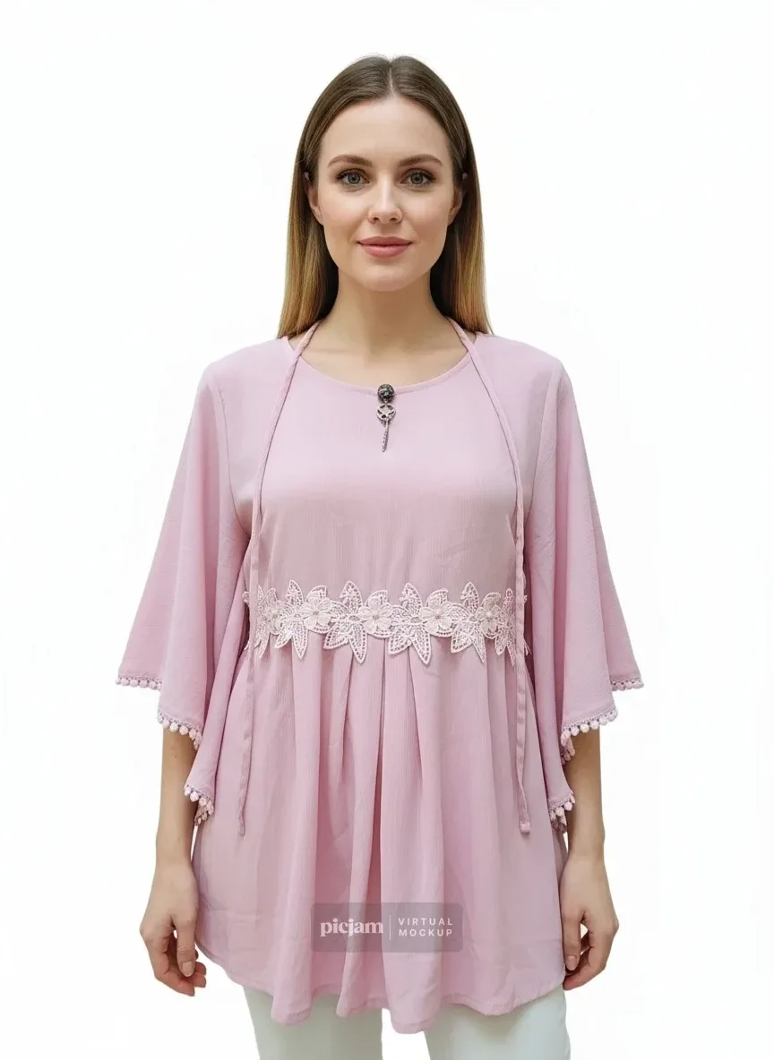 Light pink color Casual top for ladies