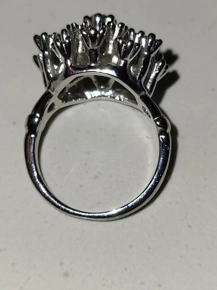 Vintage Silver Tone Flower Ring image indicator(3)