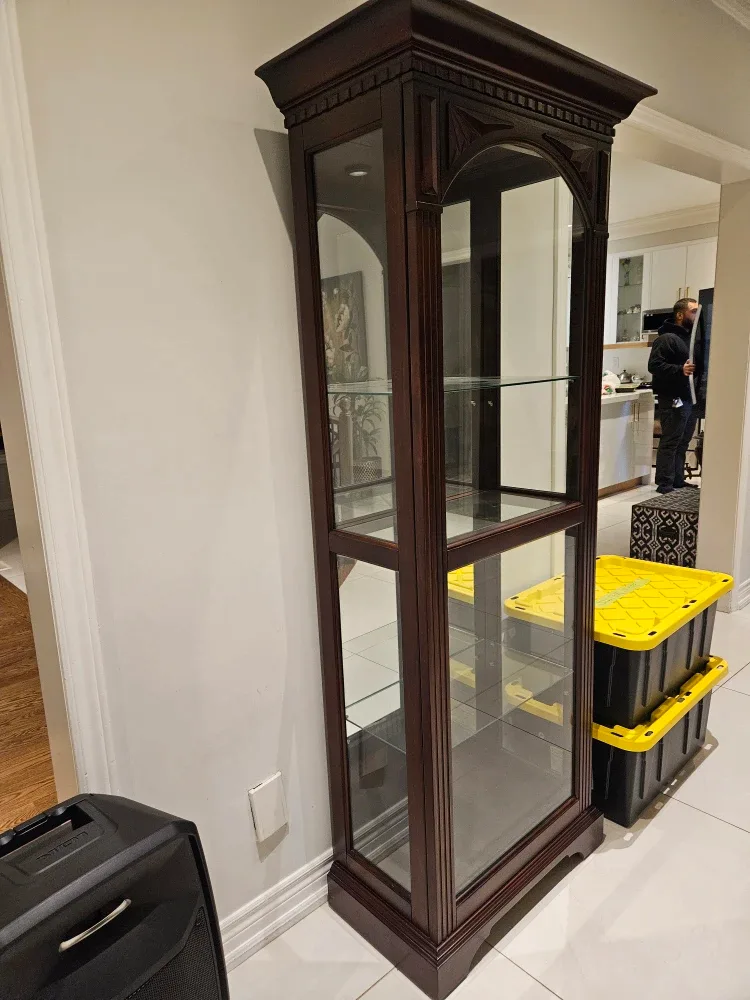 Dark Wood Glass Display Cabinet