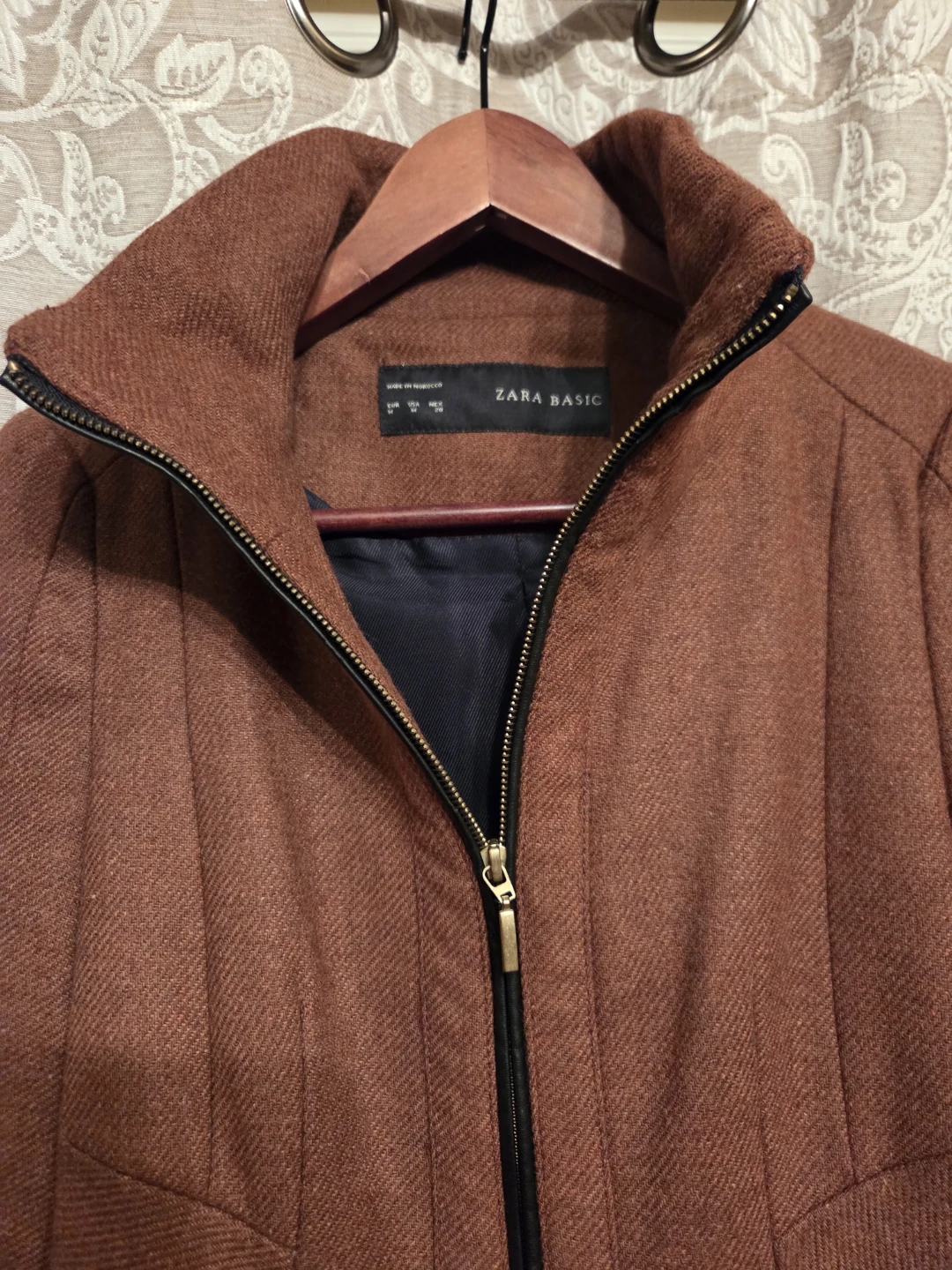Zara Basic Brown Wool Blend Coat - Size M - photo 2