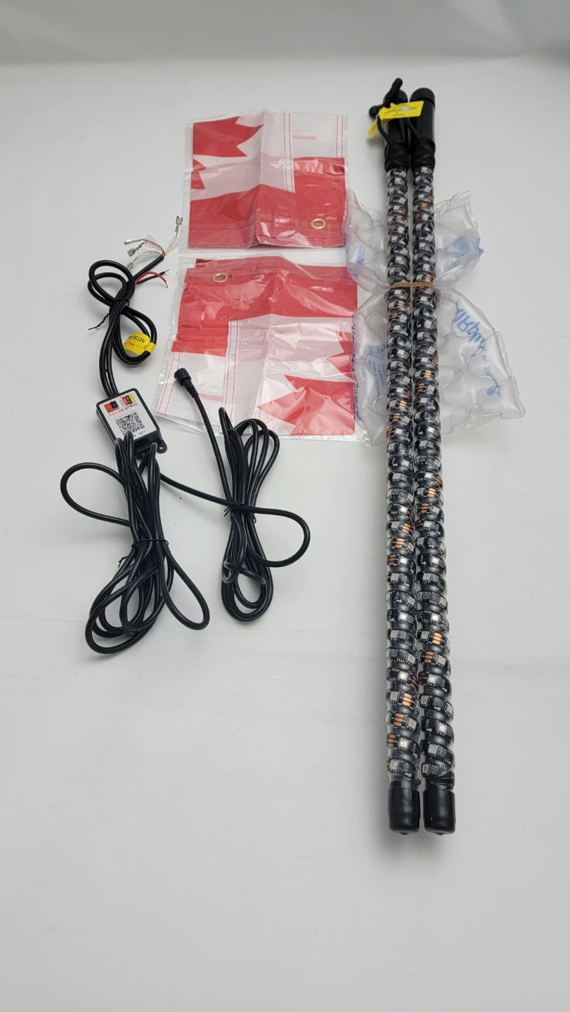 2PC RGB LED Whip Lights 3ft, Spiral Lighted Whips w/ App Control