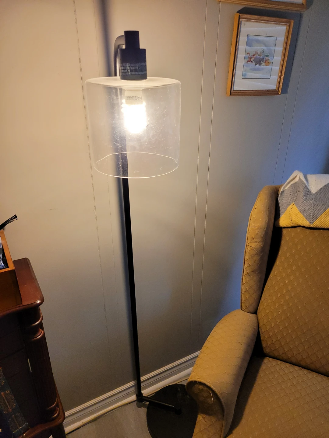 Black Metal & Acrylic Floor Lamp