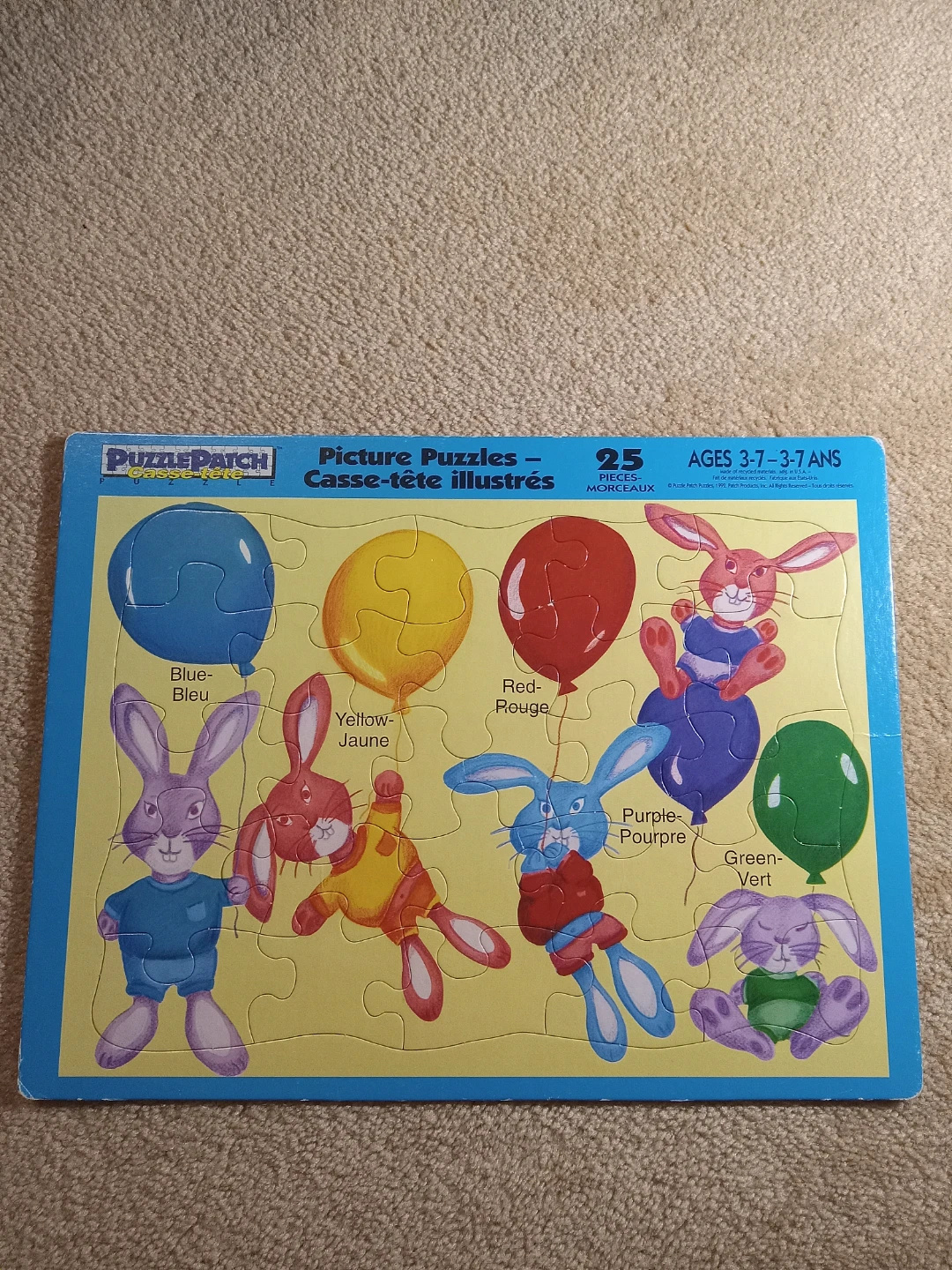 4 PuzzlePatch Bilingual Picture Puzzles - 25 Pieces, Ages 3-7