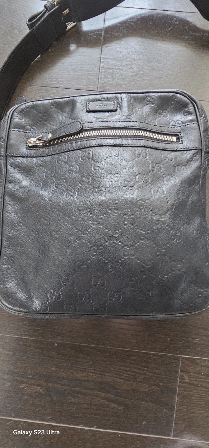 Gucci Black Leather Messenger Bag