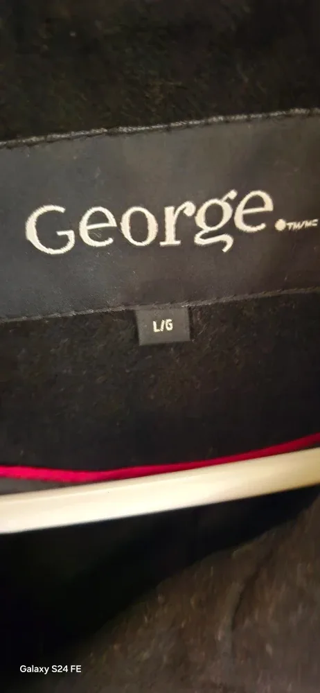 Black pea coat size large and red plaid scraf image indicator(2)