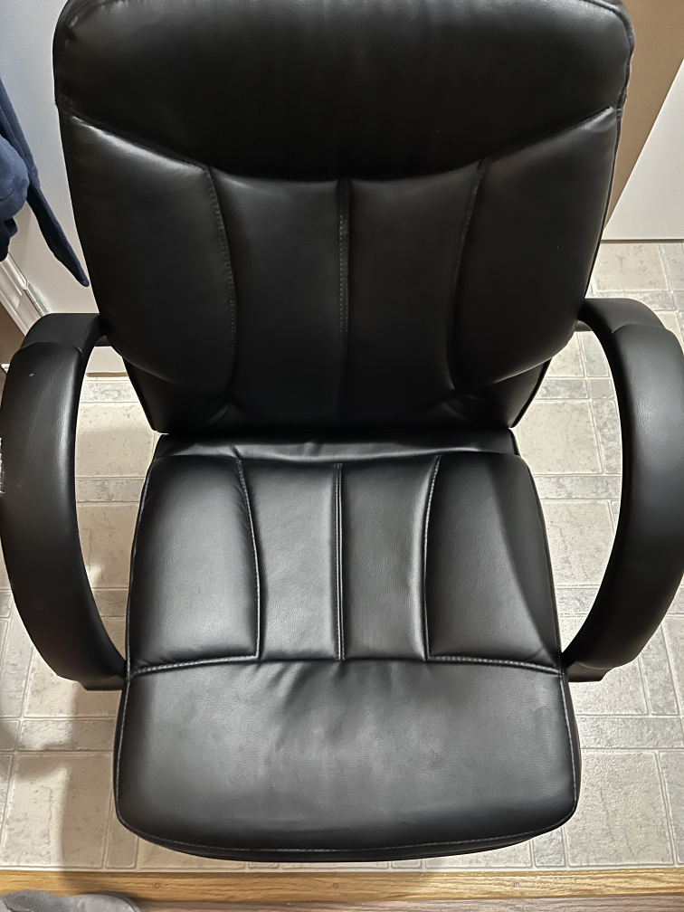 Black Faux Leather Office Chair - photo 3