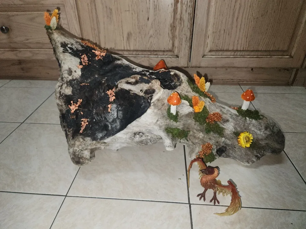 Driftwood Art with Phoenix Figurine image indicator(6)