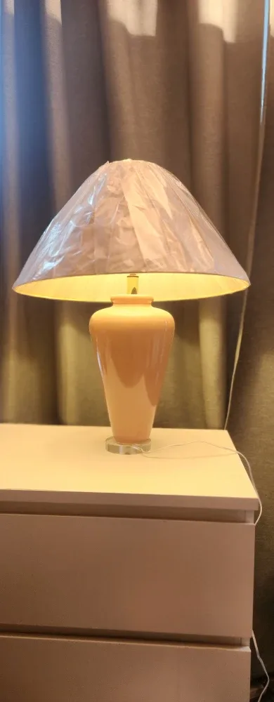 Peach Table Lamp with Shade
