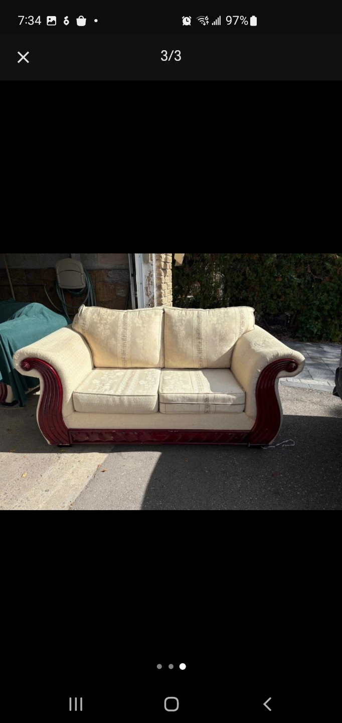 Sofa, Loveseat, and Armchair Set - Beige