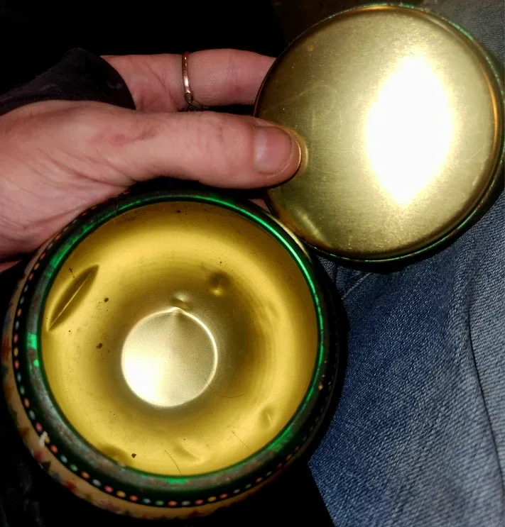 Christmas Round Ornament Container from Lindt Lindor Truffles