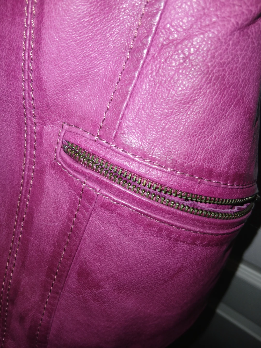 Danier Purple Leather Jacket Size 3XS - photo 3