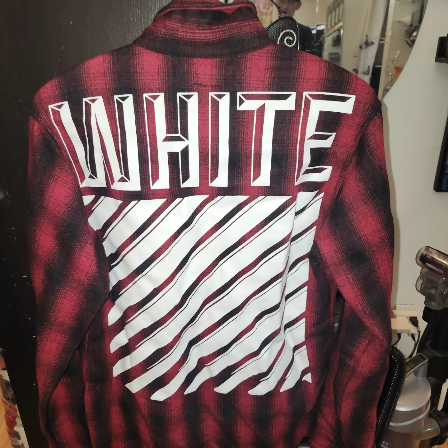 Off-White Red & Black Plaid Shirt