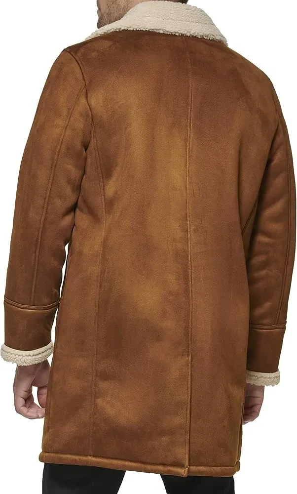 Faux Suede Sherpa Lined Coat image indicator(3)