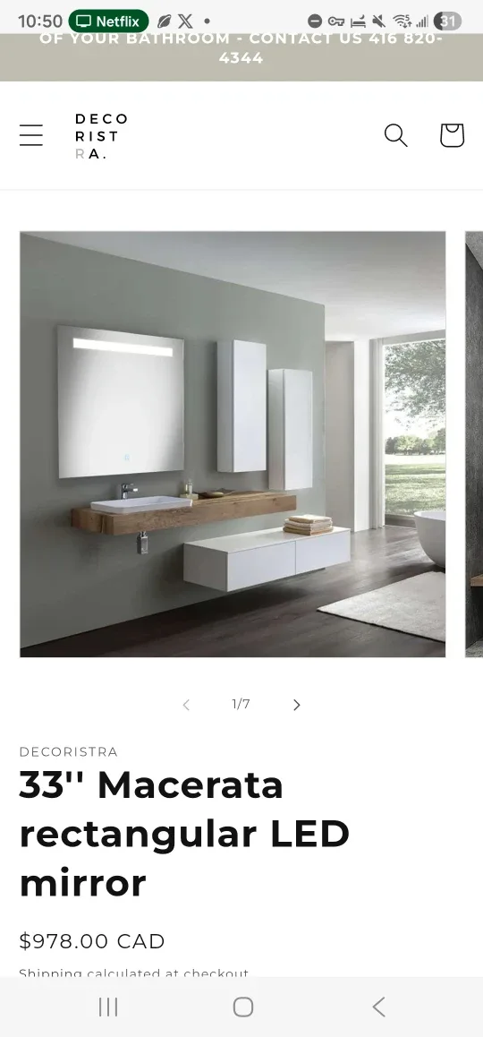 DESIGNERS 33" RECTANGULAR LED MIRROR Decoristra 33'' Macerata image indicator(7)