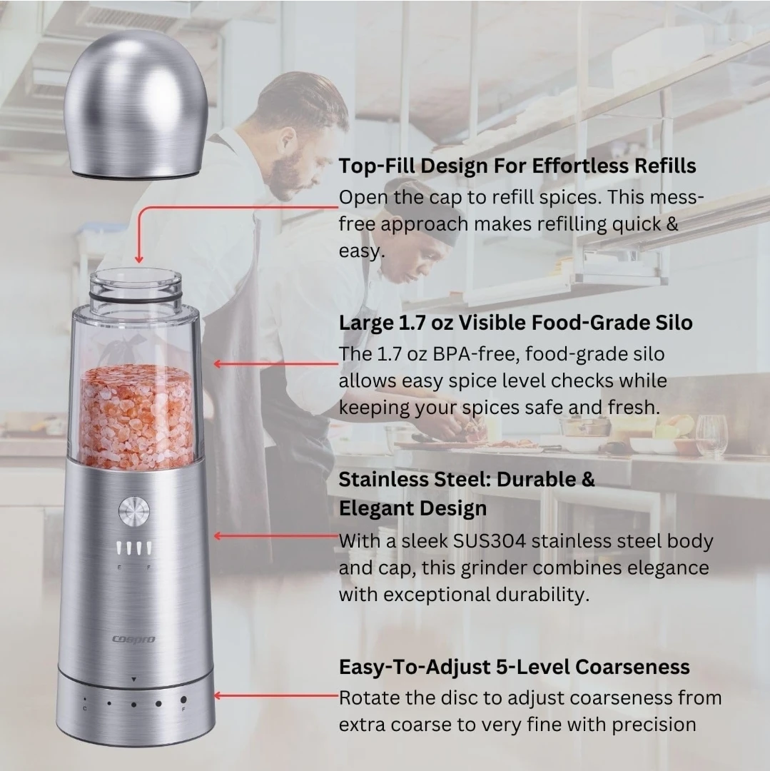 Cospopro Electric Salt & Pepper Grinder - photo 4