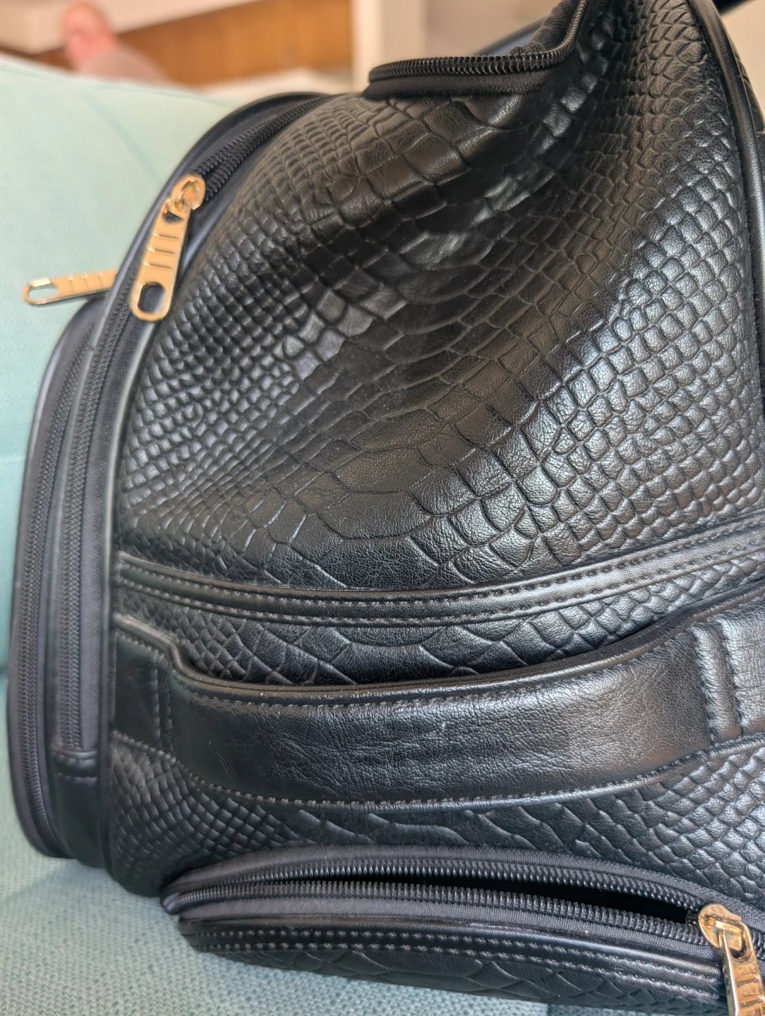 Luxurious Black Rolling Duffel Bag