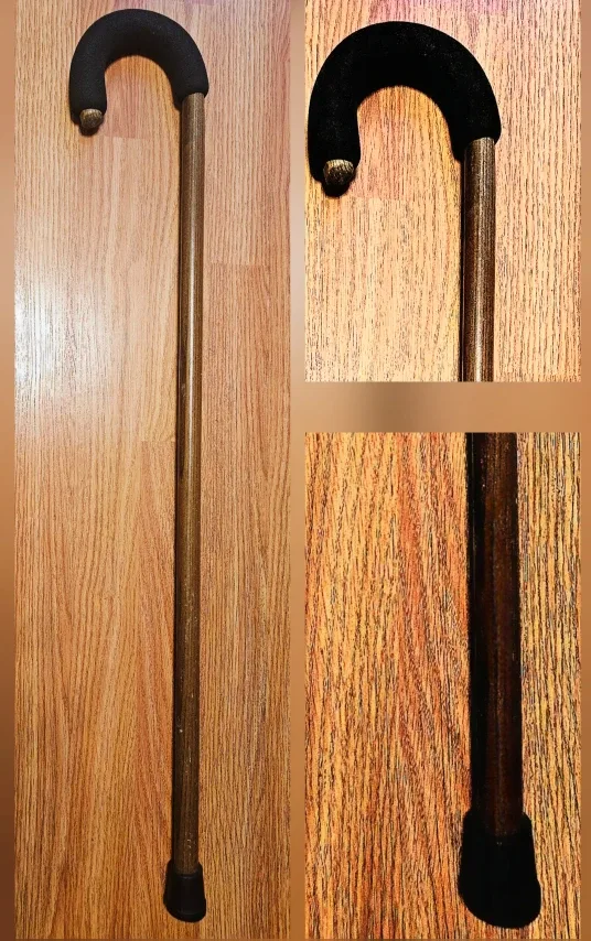 Wooden Walking Cane with Black Handle ♻️ #cleanout