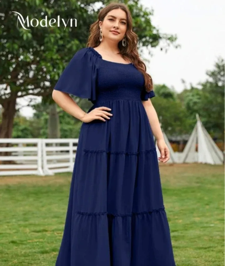 Modelyn Navy Blue Plus Size Dress