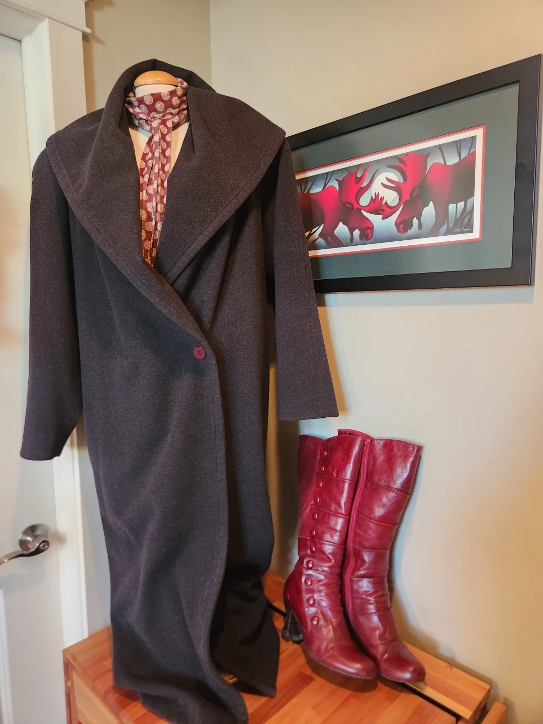 NEW Grey Cowell collar Coat VERY LONG size large - photo 3