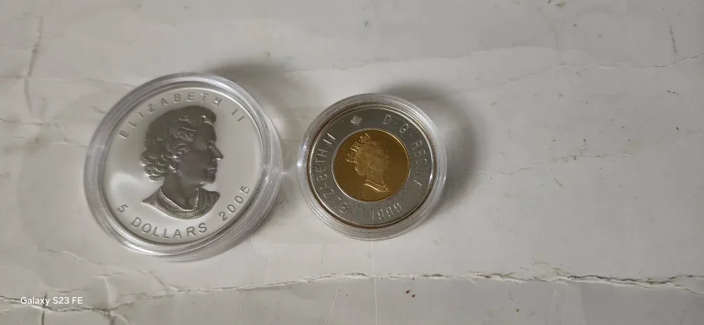2005 Silver Maple Leaf & 1999 Nunavut $2 Coin image indicator(3)