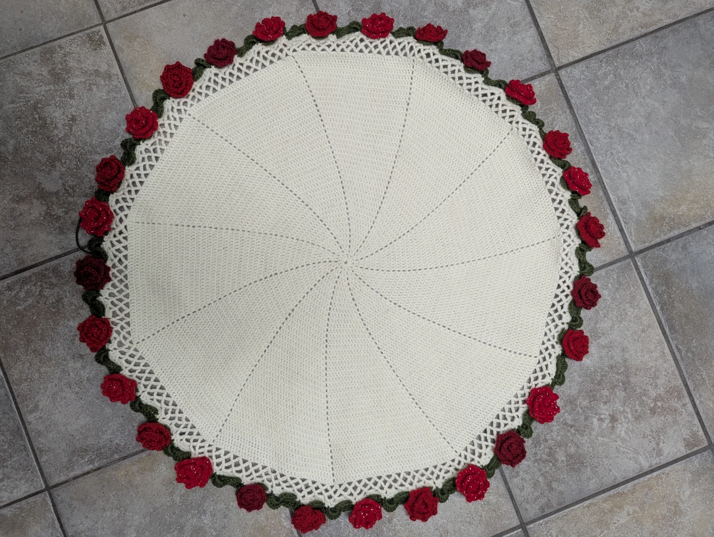 Hand made Rose flower bouquet crochet blanket  **Best Offer**