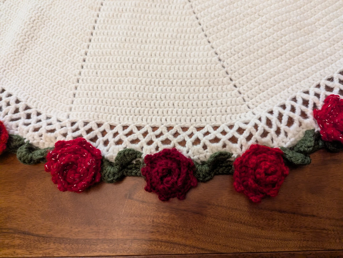 Hand made Rose flower bouquet crochet blanket  **Best Offer** - photo 4