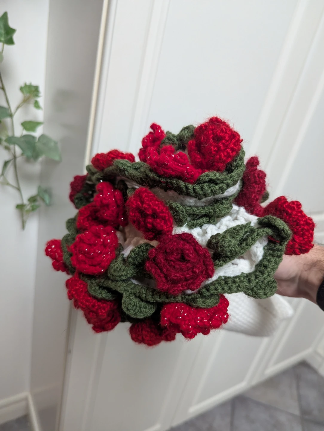 Hand made Rose flower bouquet crochet blanket  **Best Offer** - photo 5