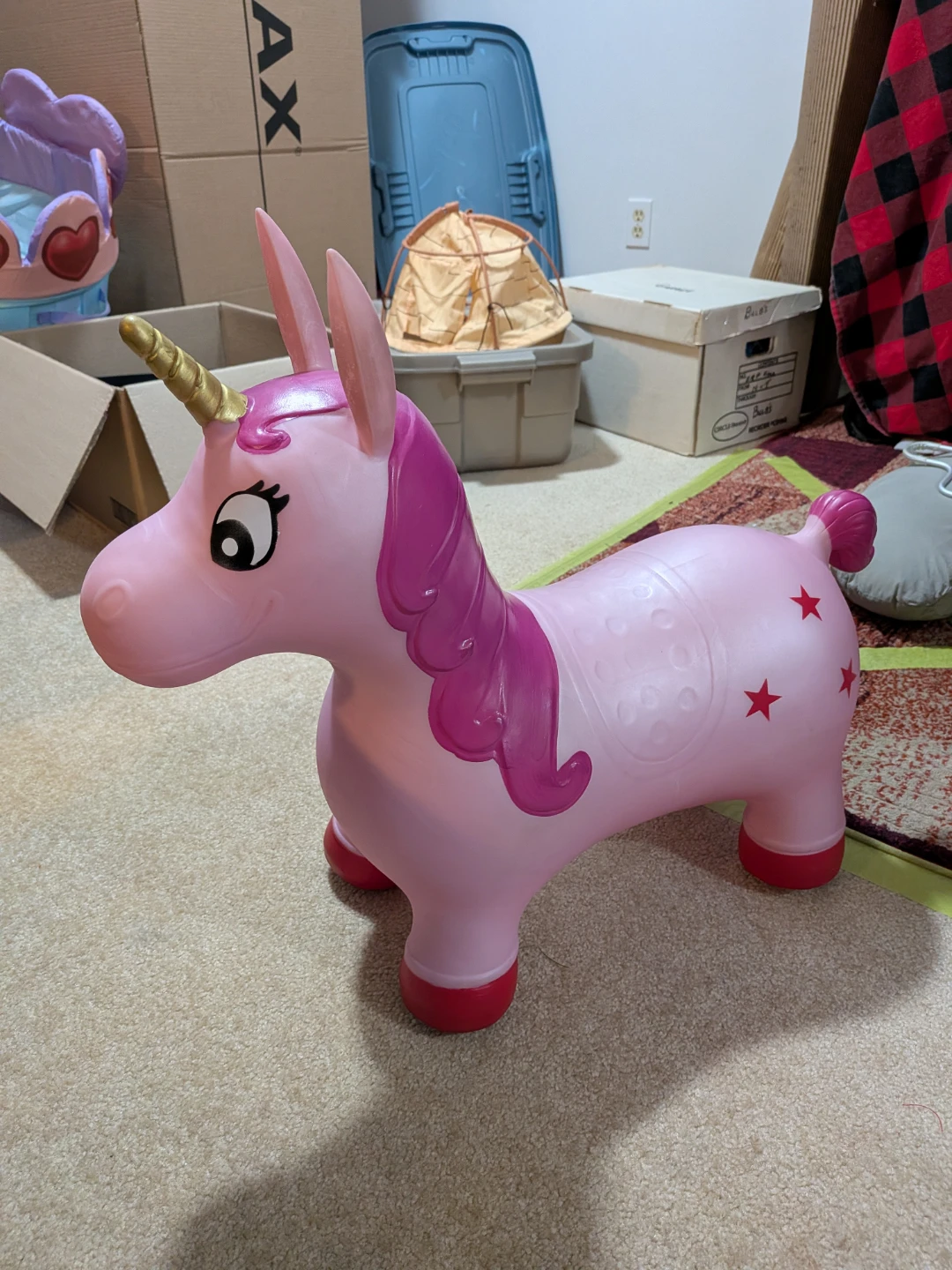 Pink Unicorn Hopper Toy