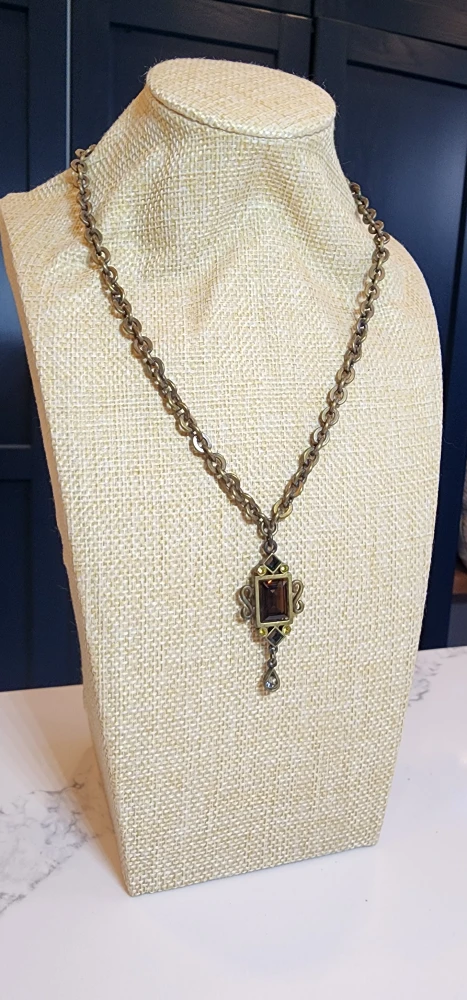 Gothic/ Victorian Glass Pendant Necklace