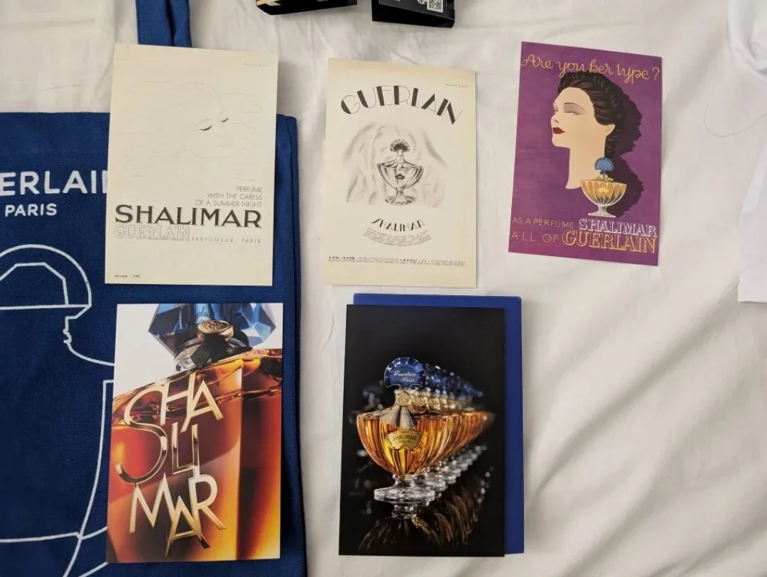 Guerlain Paris Tote Bag & Shalimar Perfume Sample 1ml x 2 image indicator(2)