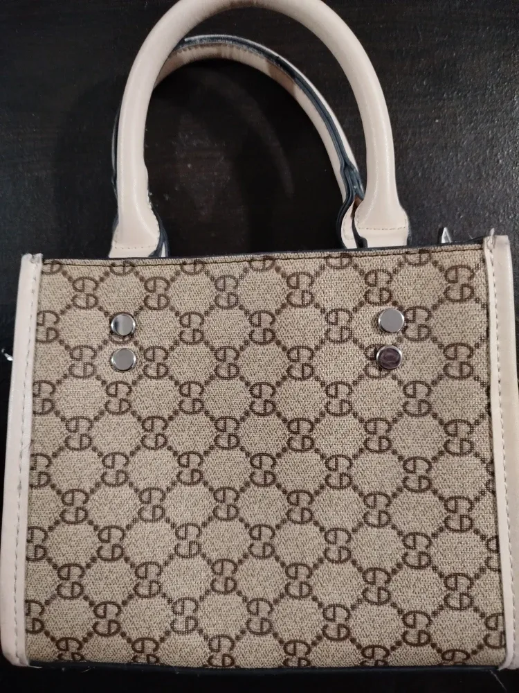Patterned Beige & Cream Handbag