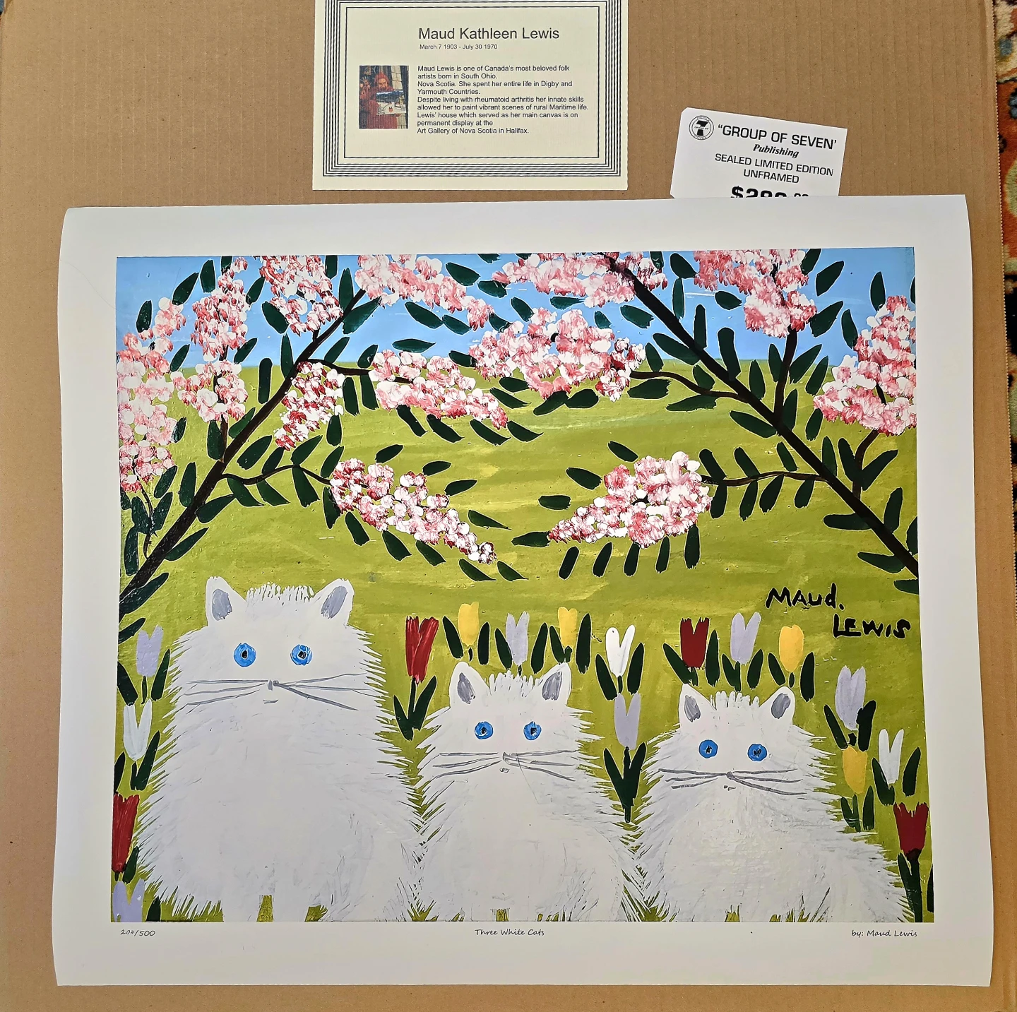 Three White Cats ny Maud Lewis lithograph - photo 4